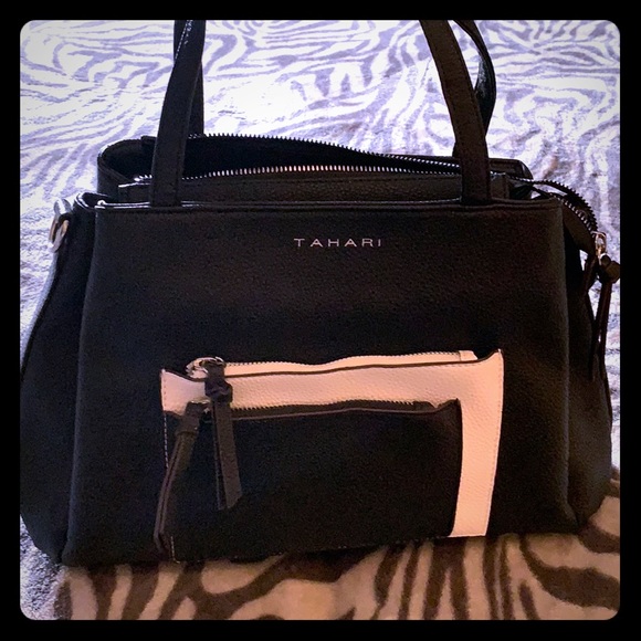tahari purse black